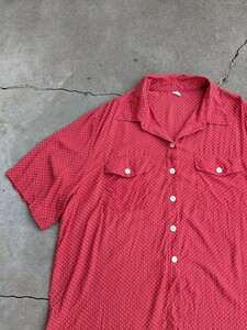 old euro vintage ss shirt dot 半袖 シャツ 開襟　オープンカラー　