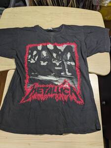 【服飾】 ビンテージ レア Tシャツ バンド メタリカ METALLICA 1990 ヨーロッパツアー グレー L