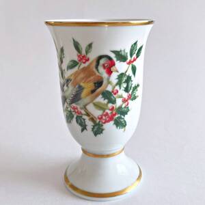 #l20 PORCELAINE FRNAKLIN DE PARIS 鳥 ゴシキヒワ 花 マグ カップ 　