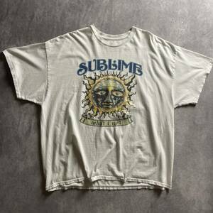 00s vintage フェード ホワイト SUBLIME サブライム 丸胴ボディ 半袖 Tシャツ バンド Tシャツ 3XLサイズ
