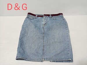 nn0202 040 D＆G ドルチェアンドガッバーナ タイトスカート 26/40サイズ ブルー デニム生地 中古 現状品 保管品 デニムスカート スリット