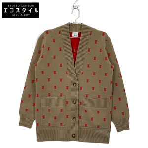 BURBERRY バーバリー ブラウン 8021032 TBモノグラム カーディガン ブラウン XS カーディガン ウール レディース 中古