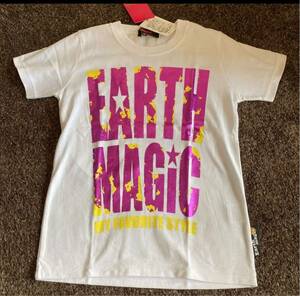 新品アースマジック　メタリックロゴ両プリ半袖ビッグTシャツＭ110120 ダンススポーツ韓国コーデ　EARTHMAGIC JENNI