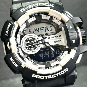 美品 CASIO カシオ G-SHOCK ジーショック GA-400-1A 腕時計 クオーツ アナデジ 多機能 ブラック×ホワイト 新品電池交換済み 動作確認済み