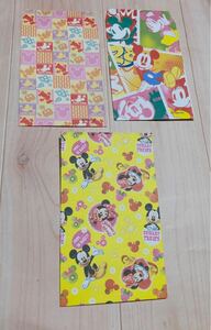2269☆ ディズニー ミッキーマウス ミニーマウス お年玉袋 ポチ袋 ミニ封筒 3種類3枚 ミッキー ミニー