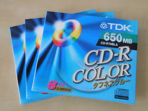 《送料無料》 TDK CD-R COLOR タフネスブルー 650MB CD-R74BLA　３枚　☆　未開封品