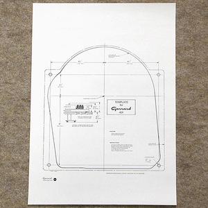 送料無料！Garrard ガラード 401 設置テンプレート 原寸サイズ