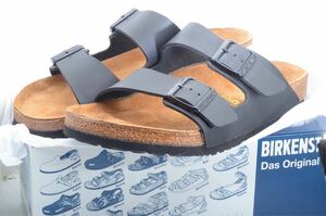 　BIRKENSTOCK 箱付 42 L11 M9 27.0cm ビルケンシュトック アリゾナ ARIZONA BLACK ブラック 革 ナチュラルレザー