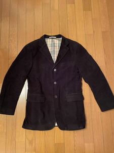 ☆極美品☆ [BURBERRY BLACK LABEL] ジャケット 黒 Size L ベロア生地 高級感