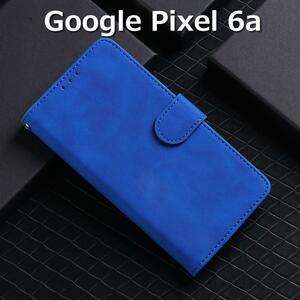 Google Pixel6a ケース 手帳 ブルー