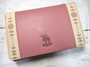 新品 モズ 財布 レディース 折財布 二つ折り かぶせ moz ブランド 本革 レトロなヌメ革の可愛いパステルカラー ピンク