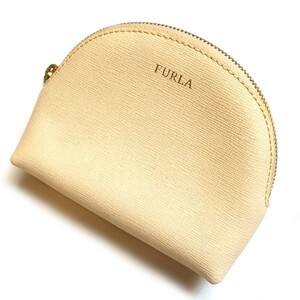 人気のコンパクトサイズ♪ FURLA フルラ 小物入れ 化粧品 コスメ ポーチ ポシェット レザー 革 可愛いカラー ライトピンク