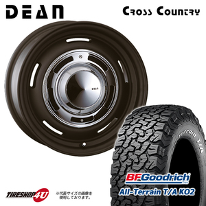 4本セット クリムソン DEAN CROSSCOUNTRY ブラック 16x8.0J 6/139.7 +0 BFGoodrich KO2 A/T 275/70R16 ホワイトレター ランクル