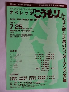 .演劇チラシ//オペレッタ・こうもり/二期会/千代崎元昭/本多悦子