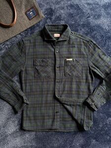 超美品 日本製 THE FLAT HEAD フラットヘッド 厚手高品質コットン素材 アラスカシャツ 長袖 sizeM ブラックウォッチ MADE in JAPAN