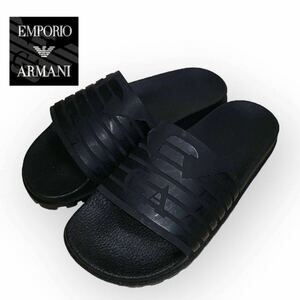 【1円スタート】EMPORIO ARMANI エンポリオアルマーニ サンダル 黒 ブラック アウトドア 