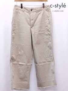 D317b [人気] POLO RALPH LAUREN ポロ ラルフローレン ダメージリペア加工パンツ 6 ベージュ | ボトムス O