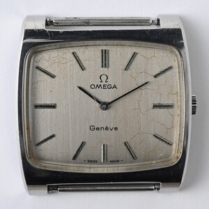 【稼働品】オメガ ジュネーヴ 手巻 SS シルバー文字盤 スクエア OMEGA Geneve 腕時計 スイス SWISS MADE Ω ジュネーブ