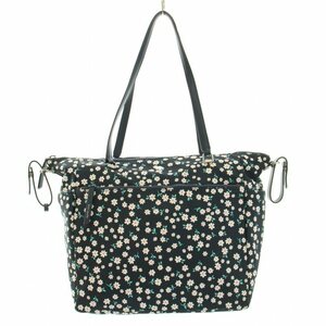 ケイトスペード KATE SPADE トートバッグ ハンドバッグ ナイロン 花柄 プリント ロゴ 紺 ネイビー /BB レディース