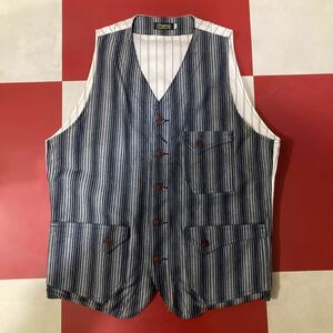 新品　Classical Smartly Work Vest/ベスト/42/Dapper’s (ダッパーズ) Lot 1171ランダムドビーストライプ ワークベスト東洋マッコイ XL