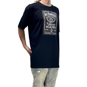 新品 SLAYER スレイヤー ジェフハンネマン ジャックダニエル 酒瓶 ボトル ラベル スラッシュメタル ビッグ Tシャツ オーバーサイズ 4XL(5L)