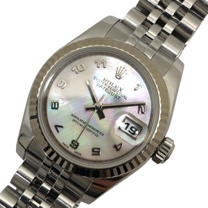 ロレックス ROLEX デイトジャスト Z番 179174NA ピンクシェル WG/SS 腕時計 レディース 中古