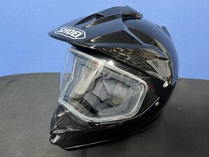 【難あり・美品】 SHOEI フルフェイスヘルメット HORNET-DS オフロード メタリック ブラック Lサイズ 59cm