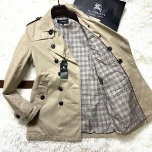 未使用級XL.LL~L!BURBERRY BLACKLABELナポレオンコート肌色ベージュノバチェック柄マリントレンチコートブラレバーバリーブラックレーベル