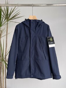 STONE ISLAND ストーンアイランド ワッペンパッチ 防風 撥水 ジャケット メンズ ブルゾン アウトドアジャケット ネイビー Lサイズ