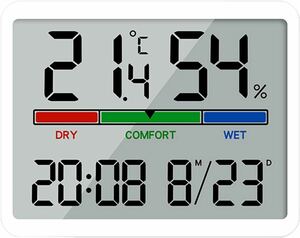 デジタル壁時計　置き時計　 大型表示 日付と温度 湿度感知 磁石 家庭やオフィスでの使用に最適 寝室での使用