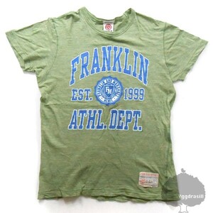 YGG■FRANKLIN & MARSHALL フランクリン＆マーシャル ロゴ柄 Tシャツ グリーン系 M トップス メンズ