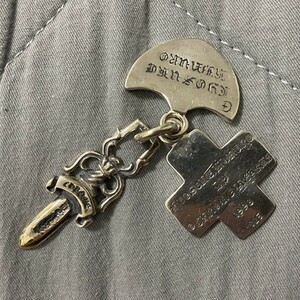 CHROME HEARTS クロムハーツ スリートリンケッツ ネックレストップ チャーム シルバー925 クロス ダガー アンカー キーリング ネックレス