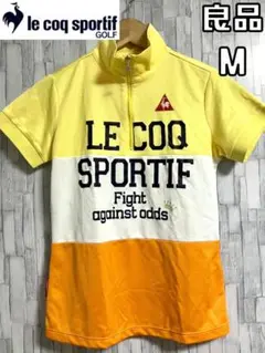 良品 le coq GOLF ルコックゴルフ レディース 半袖 ジップシャツ M