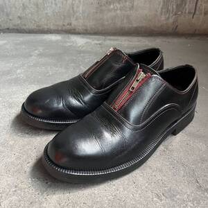 COMME des GARCONS HOMME 90s センタージップレザーシューズ ステッチ 25.5 コムデギャルソンオム 1990s 革靴