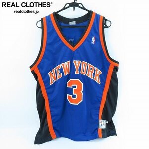 ☆STARTER/スターター NBA NEW YORK KNICKS ニューヨーク ニックス メッシュ ゲームシャツ #3 STARKS/48 /000