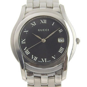 GUCCI グッチ 5500M 腕時計 SS クオーツ アナログ表示 レディース 黒文字盤【60310415】中古