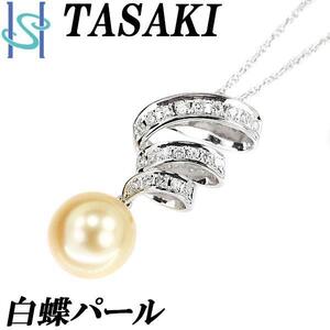 年末大感謝祭【最大40%OFF】タサキ 田崎真珠 白蝶パール ネックレス 11.6-12.0mm ダイヤモンド Pt900 揺れる 送料無料 美品 中古 SH108429