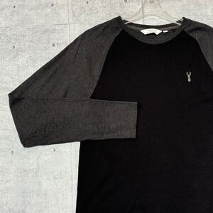 next 美品 ラグラン カットソー 長袖Ｔシャツ UKブランド ネクスト 　　ロンT イギリスブランド 刺繍ワンポイント スリムフィット YT138