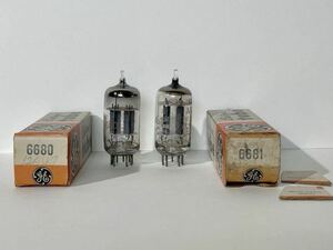 真空管 GE 6680 6681 各1本 計2本 / 12AU7 12AX7 高信頼管 双3極 Twin Triode General Electric / パワー ギター アンプ ECC83 82