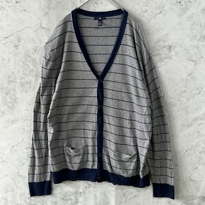 GAP ギャップ　コットン　 カーディガン　 ボーダー　サイズXL