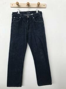 AJ ARMANI JEANS INDIGO 002 アルマーニ ジーンズ イタリア製 正規品 レディース ボタンフライデニム 革パッチ 良品 size 30