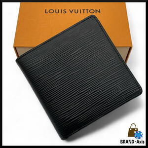 ★☆【新品同様】ルイヴィトン Louis Vuitton エピ ポルトフォイユ・マルコ黒 ノワール 二つ折り 財布 ブラック メンズ 紳士 M60612☆★