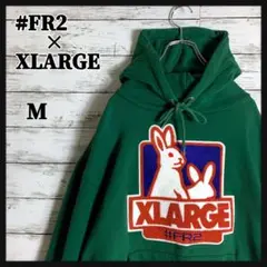 484【良い色】FR2×XLARGE☆パイルロゴ入りパーカー　色情ウサギ　緑