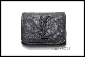 近年モデル希少美中古■SAINT LAURENT PARIS ニキ レザー 3つ折り財布 サンローランパリ■1031cu3021-3M