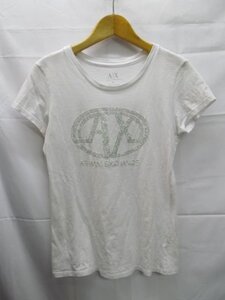 ★ARMANI EXCHANGE◎アルマーニエクスチェンジ/ラインストーン Tシャツ/ホワイト/白/Mサイズ