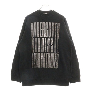 UNDERCOVER アンダーカバー 24SS BIGSWEAT NOISE LAB フロントプリントクルーネックスウェットトレーナー ブラック UC2D4893-2