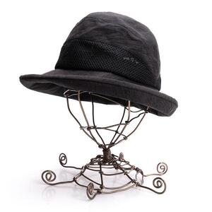 ボルサリーノBorsalino メッシュ切替リネンハット 黒S～SS