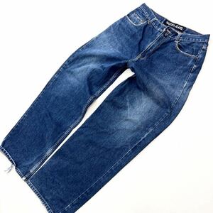 ノーティカ ノーチカ ☆ NAUTICA JEANS USA製 デニム ジーンズ 裾擦れ W34 インディゴブルー サグ ストリート 定番 アメカジ■Ja4739