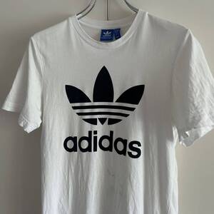 adidas originals アディダスオリジナルス トルコ製 ロゴTシャツ S トレフォイル ホワイト ストリート 古着