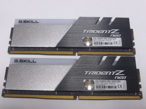 メモリ デスクトップパソコン用 G.SKILL TRIDENT Z NEO RGB DDR4-3200 PC4-25600 16GBx2枚 合計32GB F4-3200C16D-32GTZN 起動確認済みです